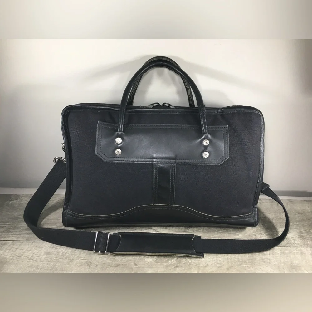 Duluth Pack Black Traveler’s Leather Bag Computer Laptop Everyday Briefcase USA